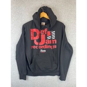 Def Jam Recordings Hoodie Mens‎ Small Black Hiphop Rap Record Label Rick Rubin